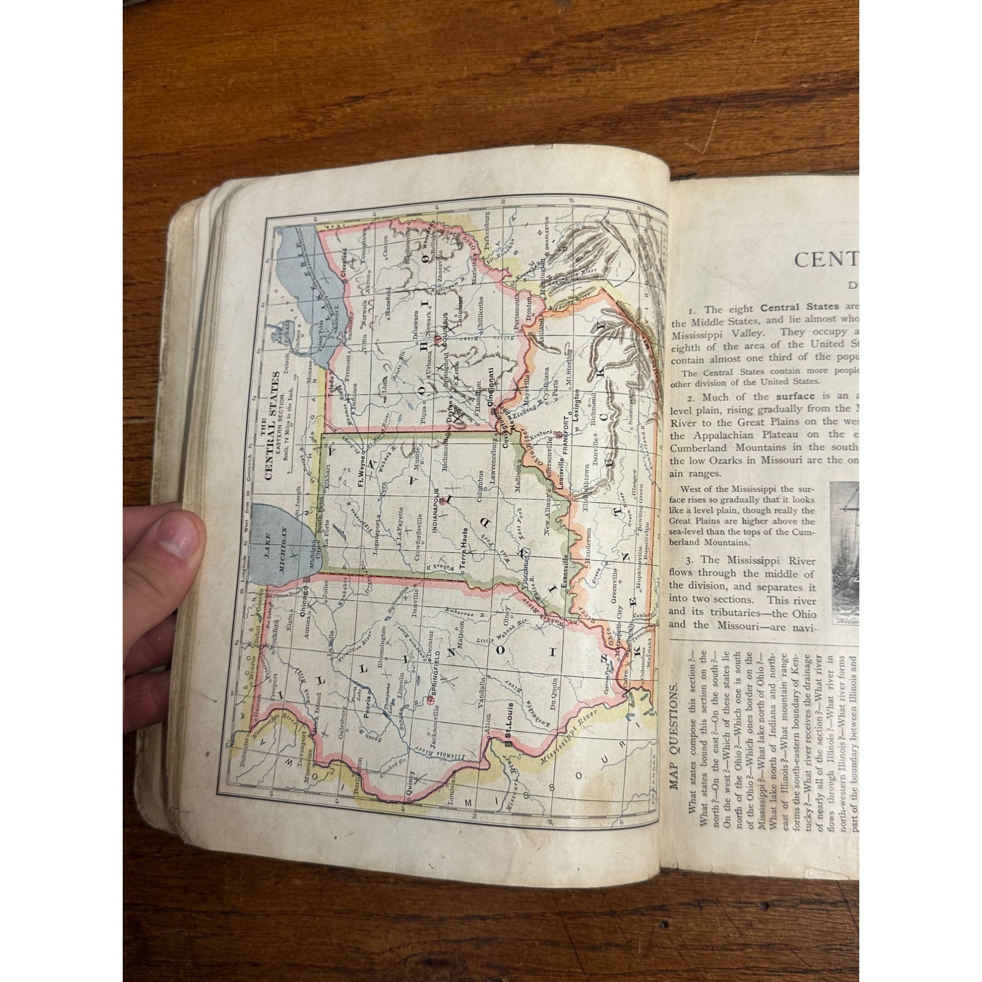 Antique 1883 The Eclectic Elementary Geography School Book Hardcover