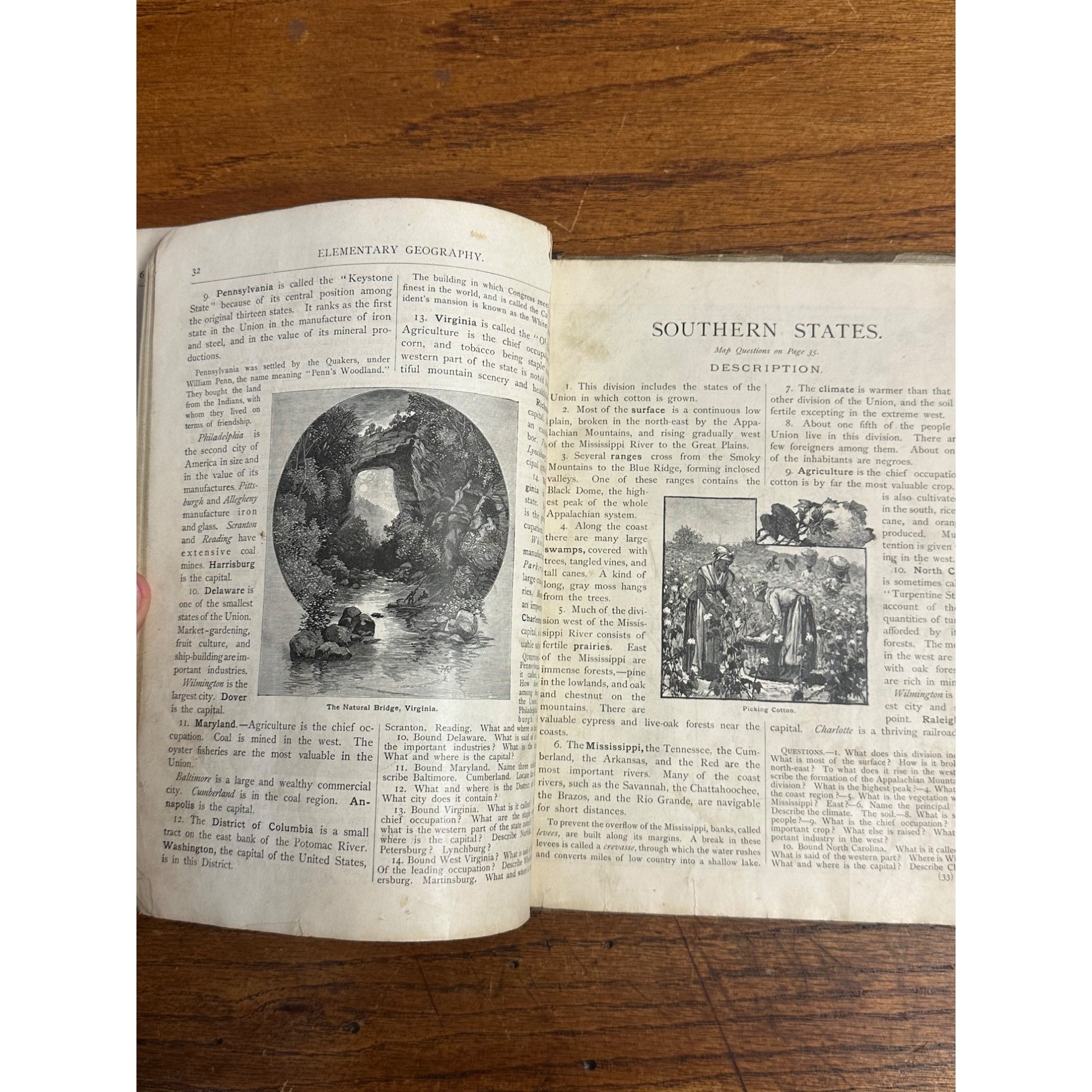 Antique 1883 The Eclectic Elementary Geography School Book Hardcover
