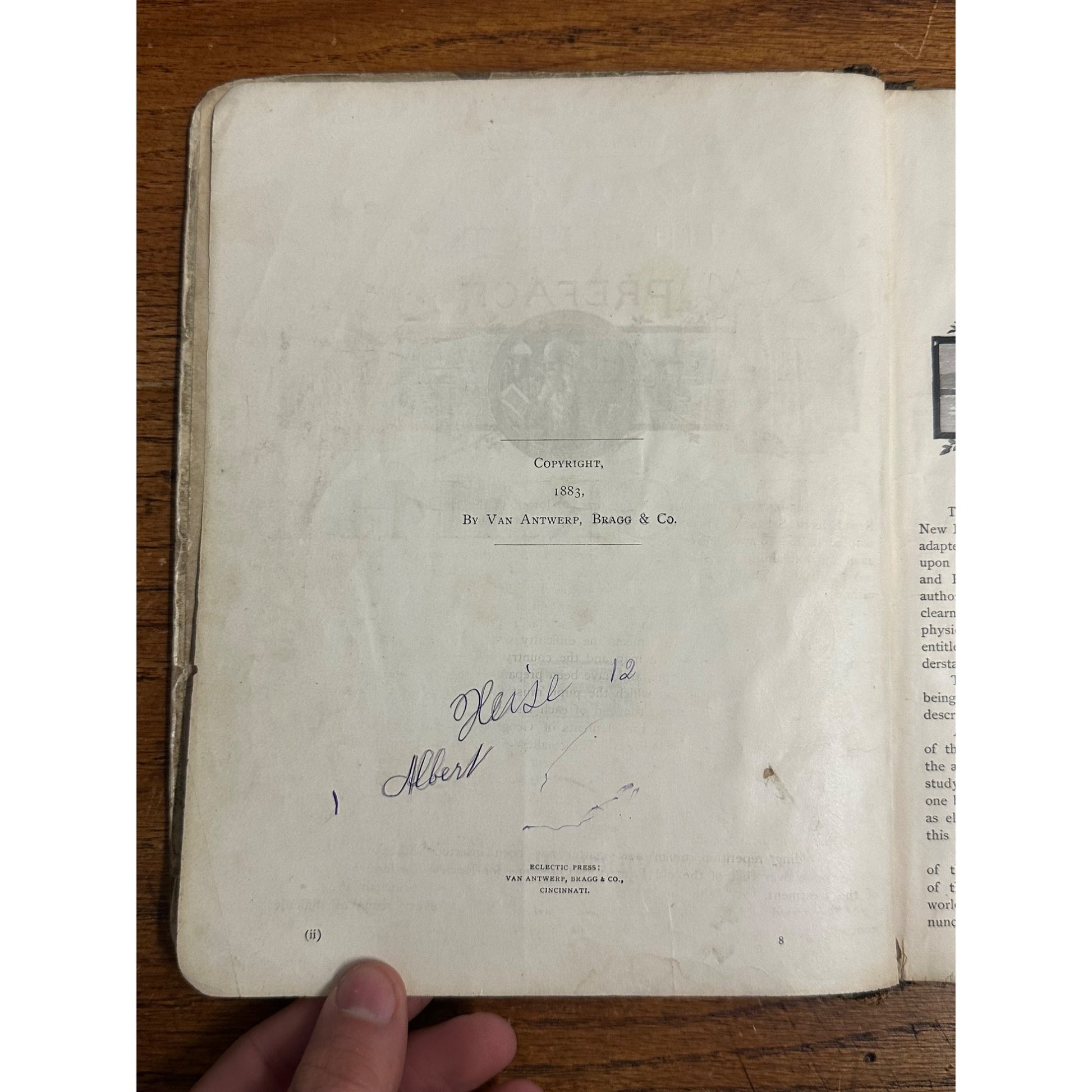 Antique 1883 The Eclectic Elementary Geography School Book Hardcover