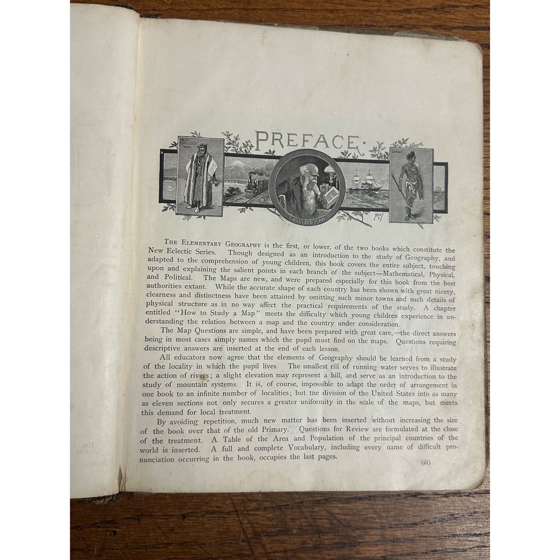 Antique 1883 The Eclectic Elementary Geography School Book Hardcover