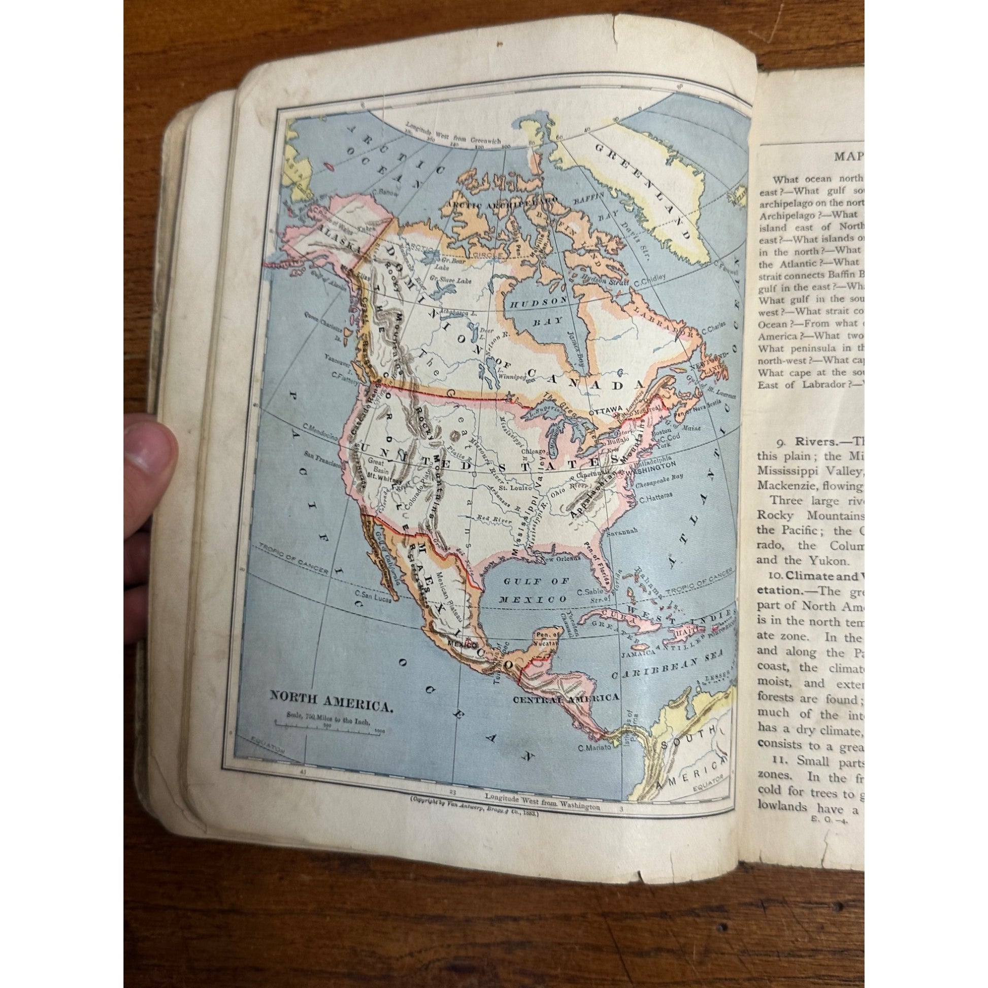 Antique 1883 The Eclectic Elementary Geography School Book Hardcover