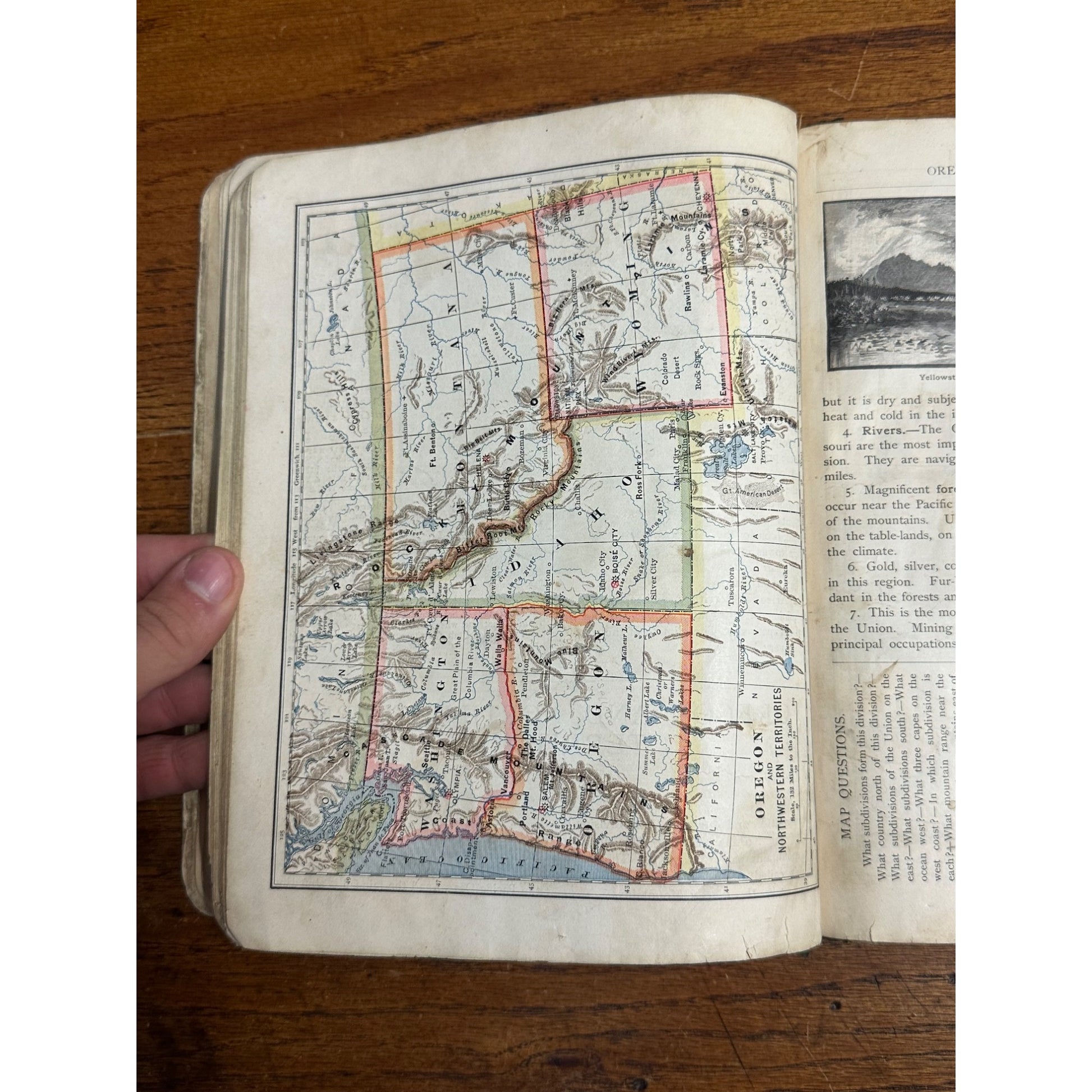 Antique 1883 The Eclectic Elementary Geography School Book Hardcover
