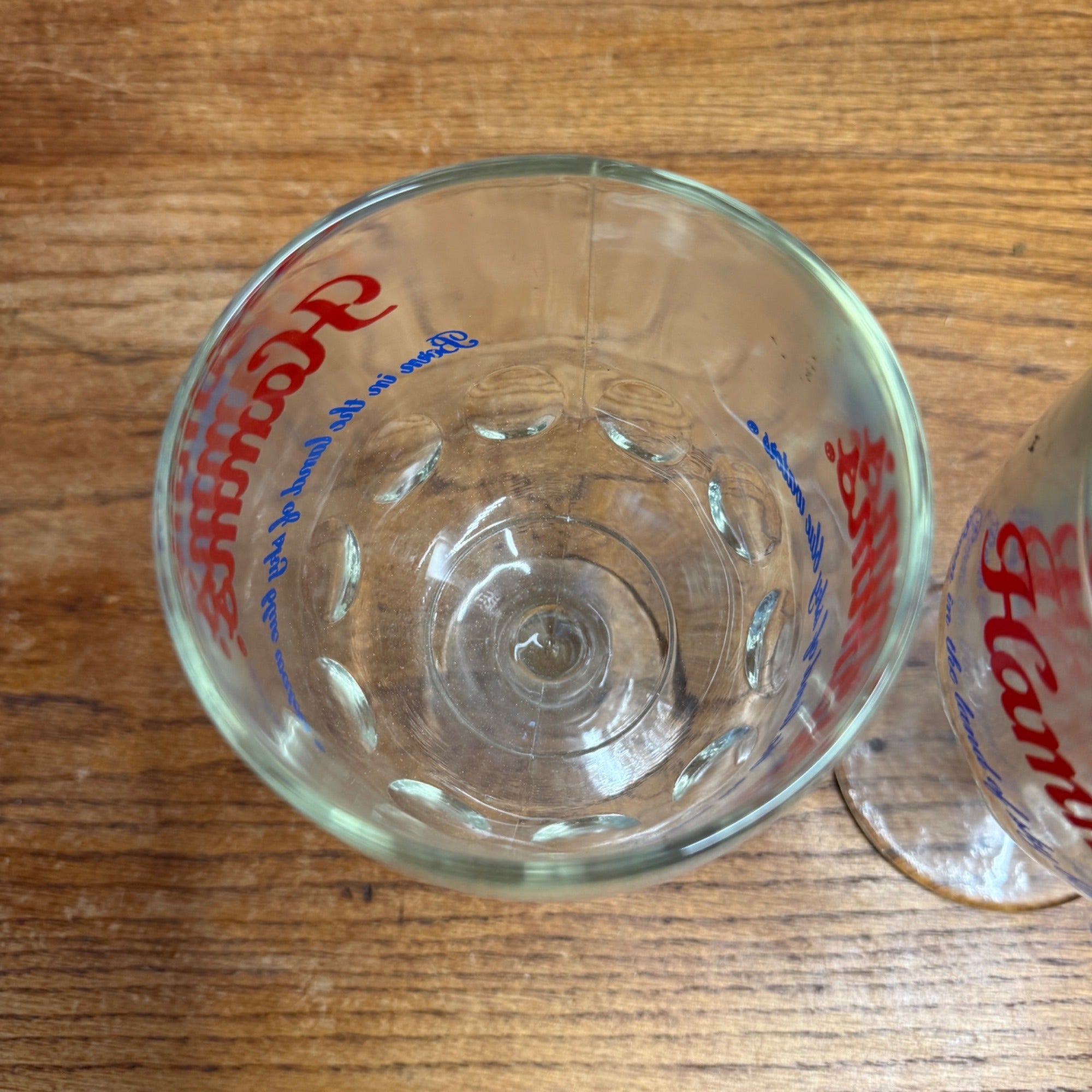 Vintage Pair Hamm’s Beer Goblet Thumbprint Heavy Stemmed Schooner Glass 6" Barware