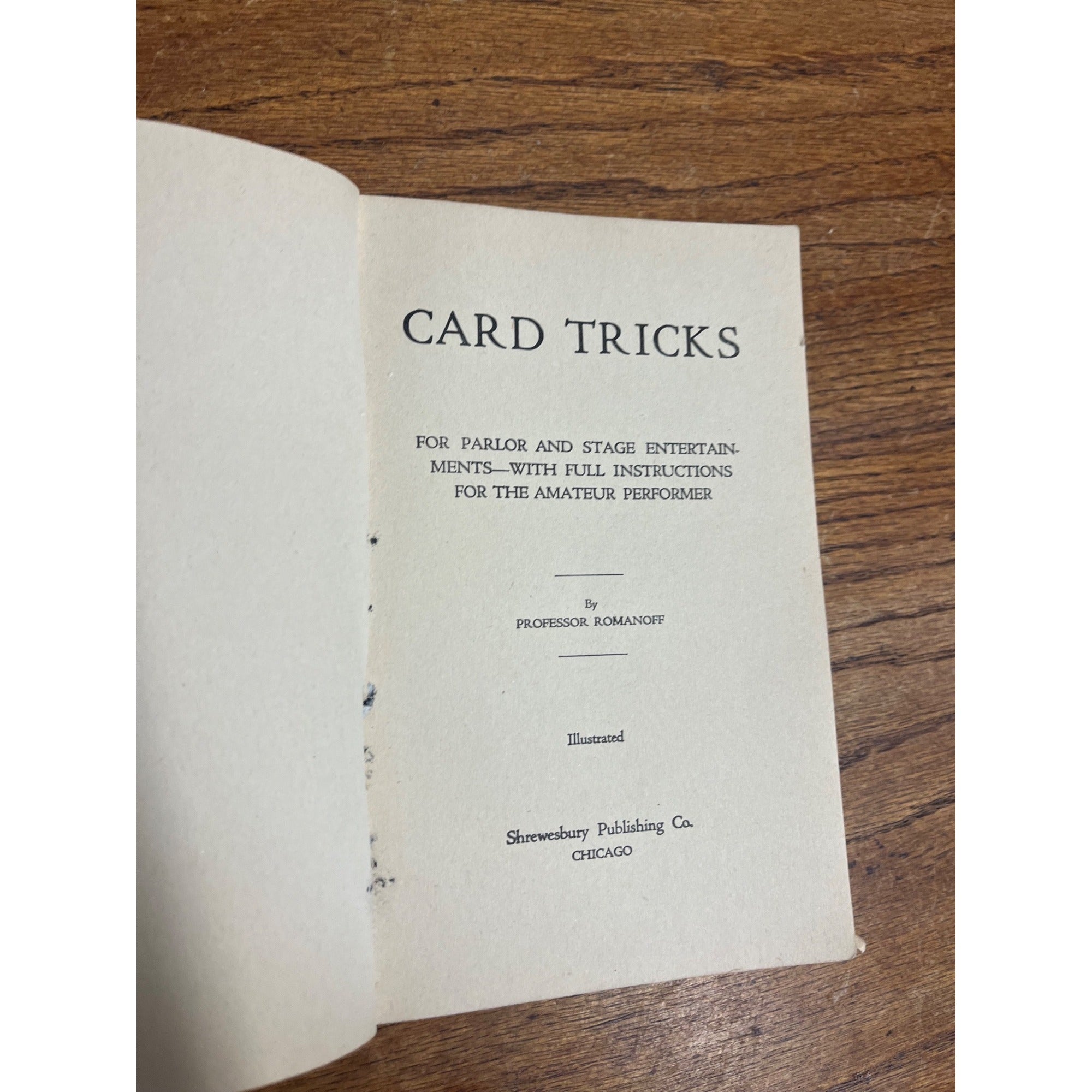1928 Card Tricks Magic Magician by Professor Romanoff 151 Page Book