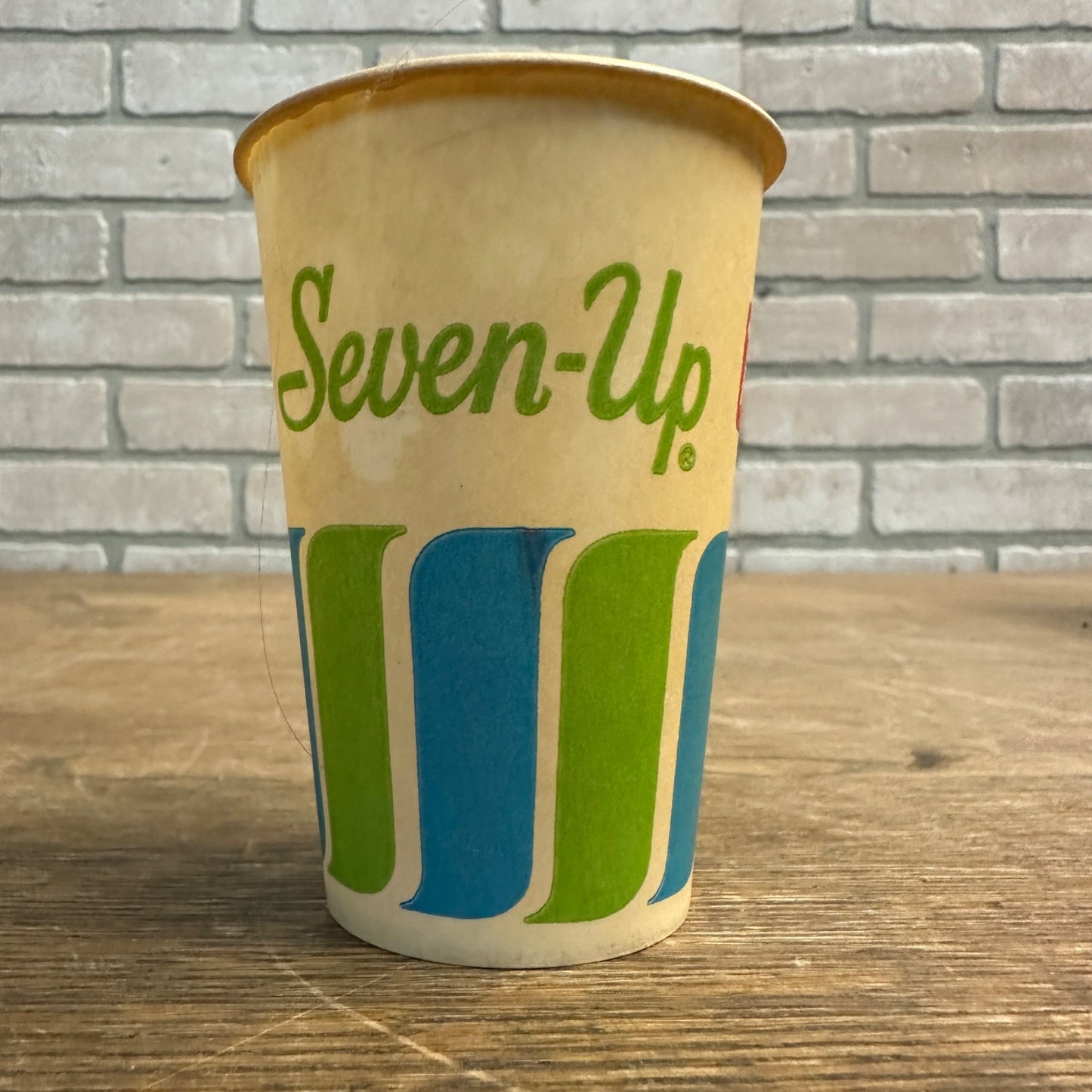 Vintage 7up Wave 7oz Soda Promotional Wax Paper Cup