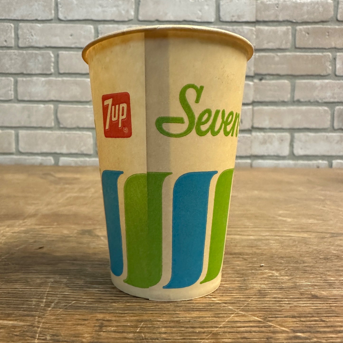 Vintage 7up Wave 7oz Soda Promotional Wax Paper Cup