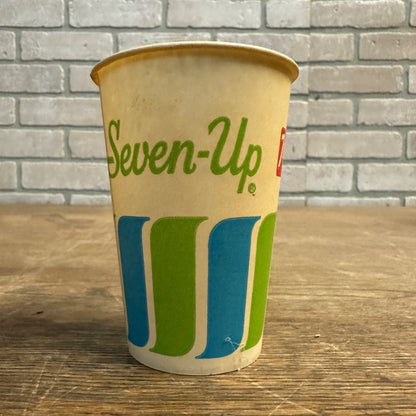 Vintage 7up Wave 7oz Soda Promotional Wax Paper Cup