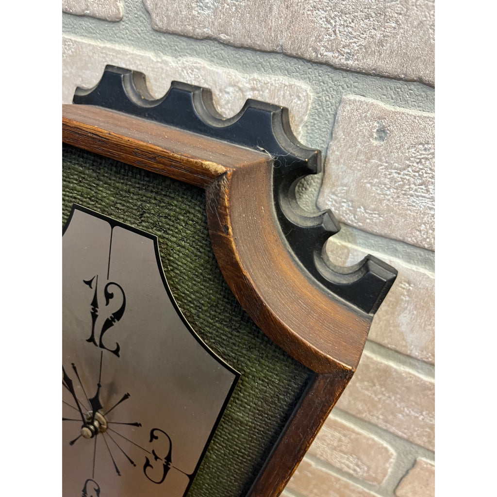 RARE Vintage General Electric Mid-Century Wall Clock Gothic Coffin GE "Spanish"
