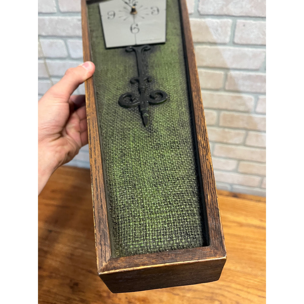 RARE Vintage General Electric Mid-Century Wall Clock Gothic Coffin GE "Spanish"