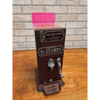 Vintage Schermack Model 310 Visible Coin Op 5 Cent Stamp Machine w/ Topper