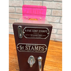 Vintage Schermack Model 310 Visible Coin Op 5 Cent Stamp Machine w/ Topper