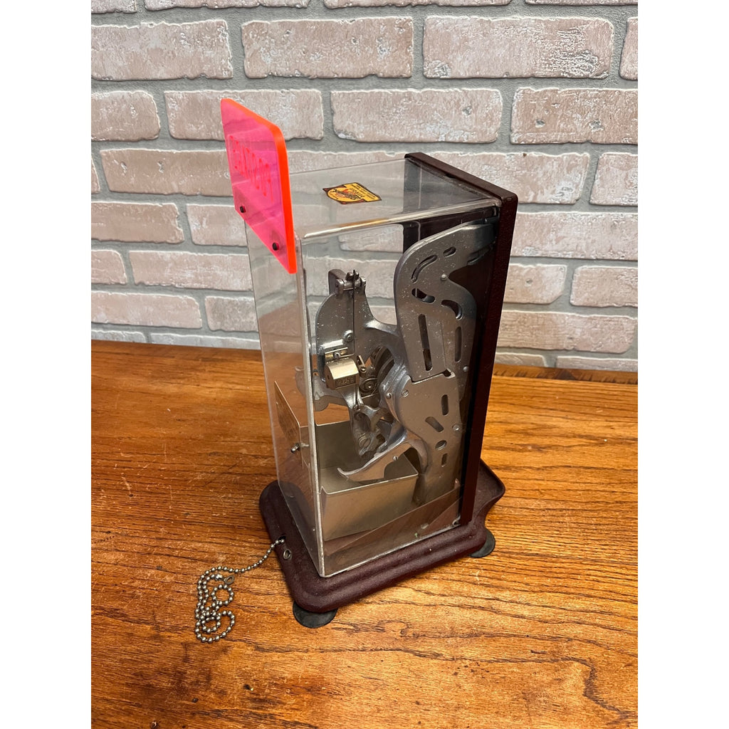 Vintage Schermack Model 310 Visible Coin Op 5 Cent Stamp Machine w/ Topper