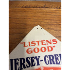 Vintage 1930s Jersey Creme Soda Advertising Cardstock Fan Pull Signs Lot (2)