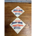 Vintage 1930s Jersey Creme Soda Advertising Cardstock Fan Pull Signs Lot (2)