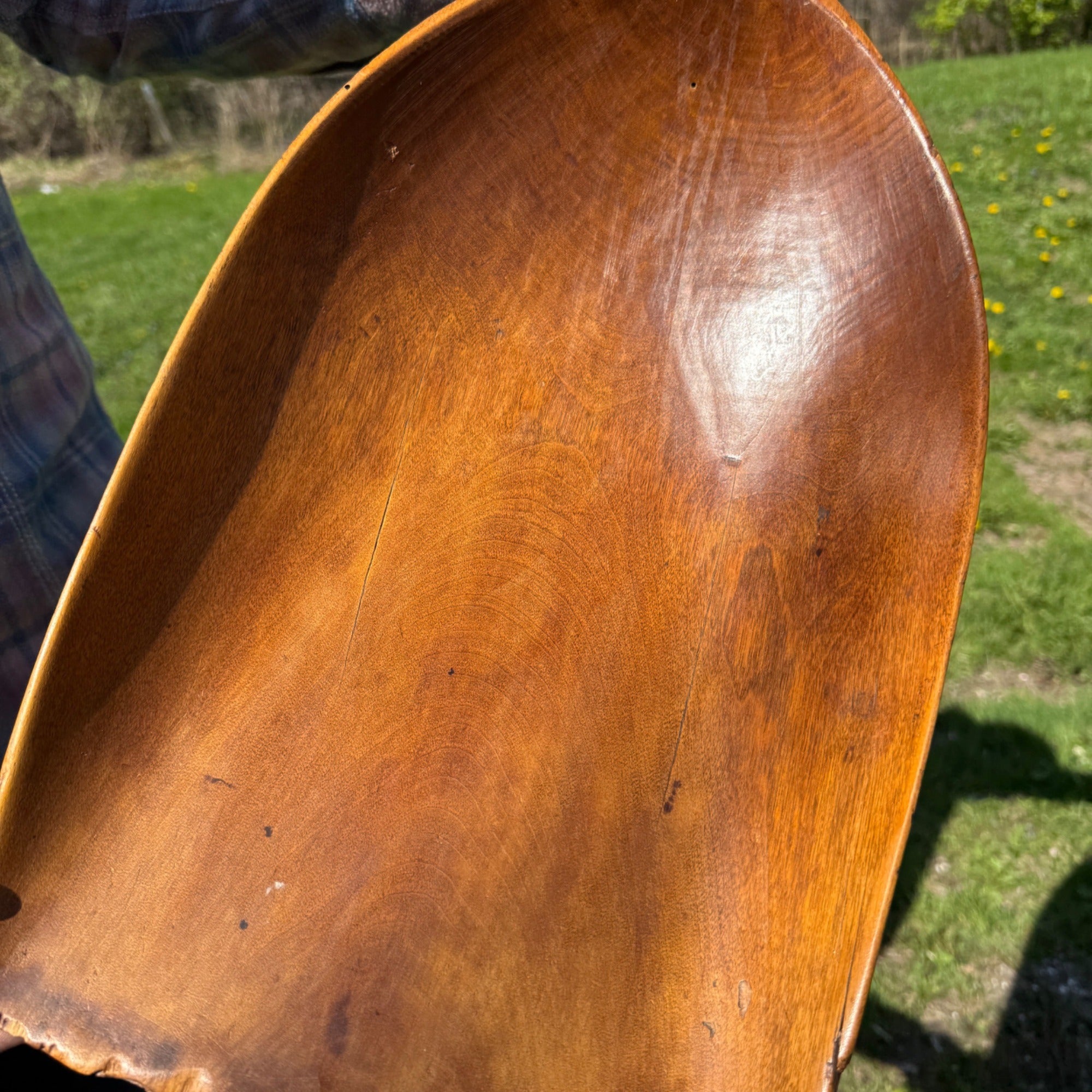 Antique Primitive Hand Carved Wooden Grain Scoop Shovel Farm Tool Rustic Decor