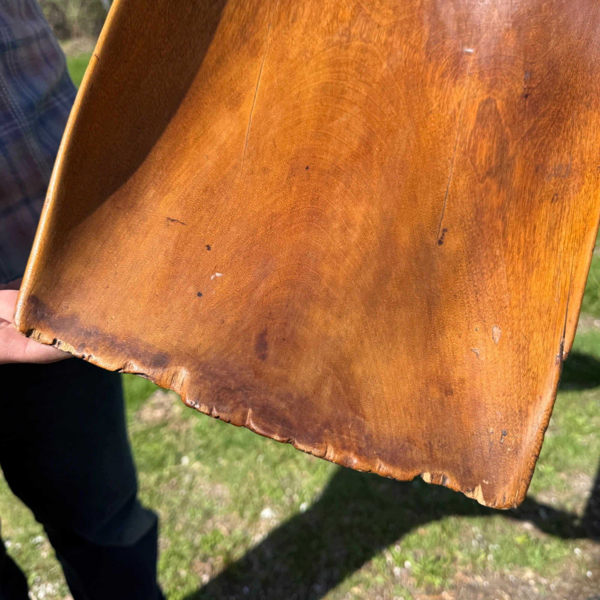 Antique Primitive Hand Carved Wooden Grain Scoop Shovel Farm Tool Rustic Decor