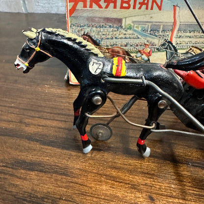 Vintage 1950s Arabian Racing Horse Windup Toy DGM West Germany + Box