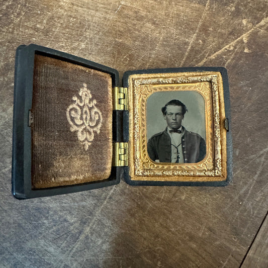 Original Civil War Navy Sailor in Uniform Ambrotype Photograph Photo 1/16 Plate