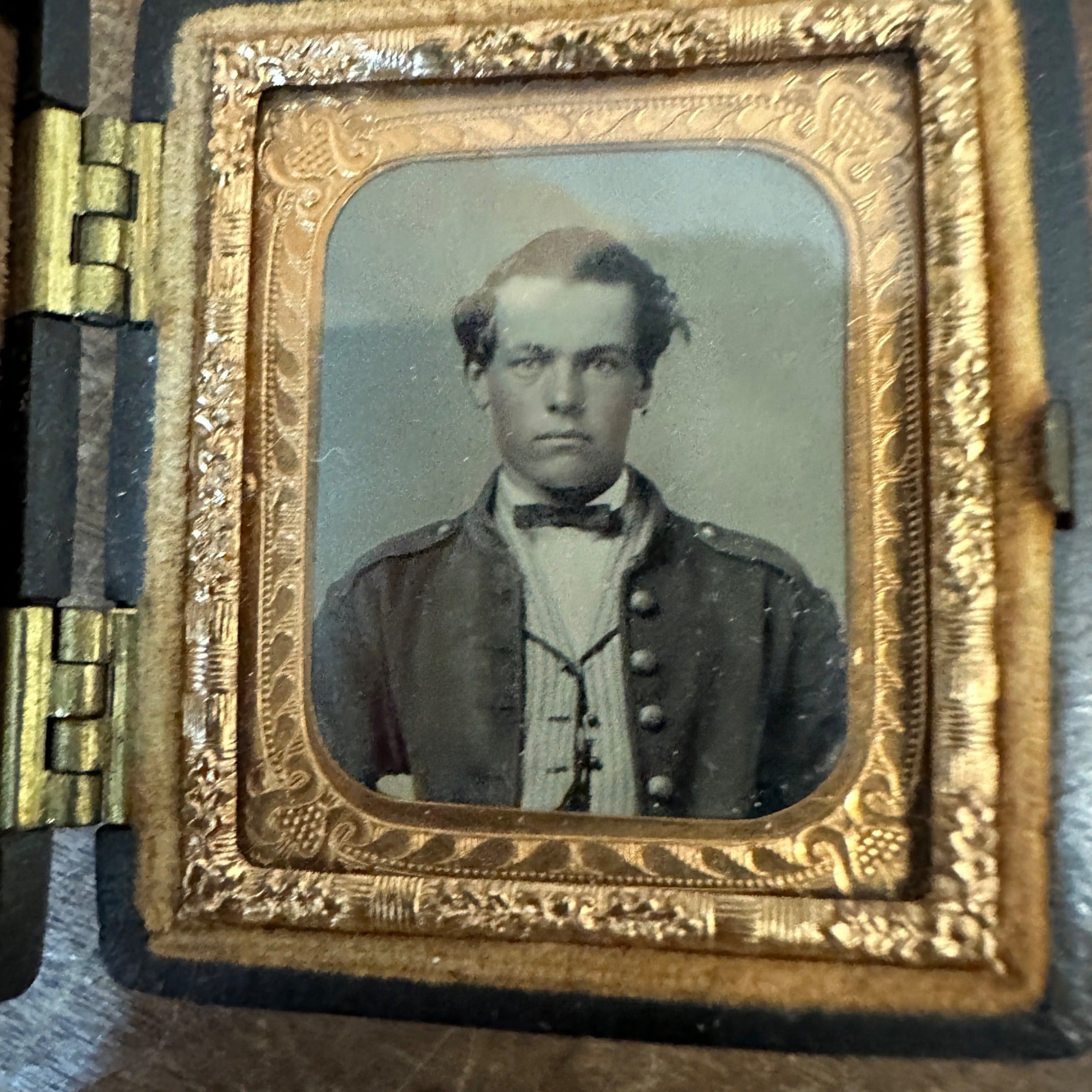 Original Civil War Navy Sailor in Uniform Ambrotype Photograph Photo 1/16 Plate