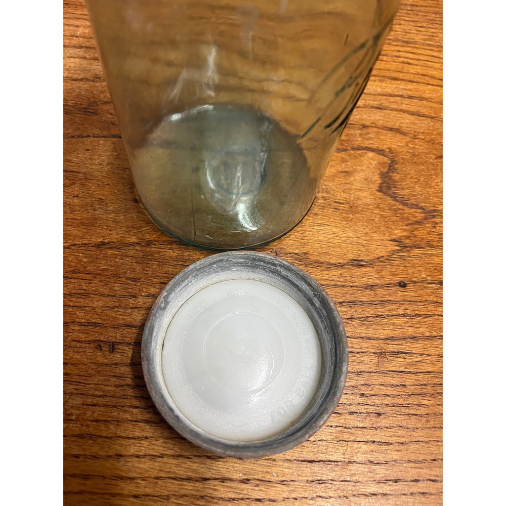 Antique Vintage Early Ball Jar Pair Crude Blue Glass