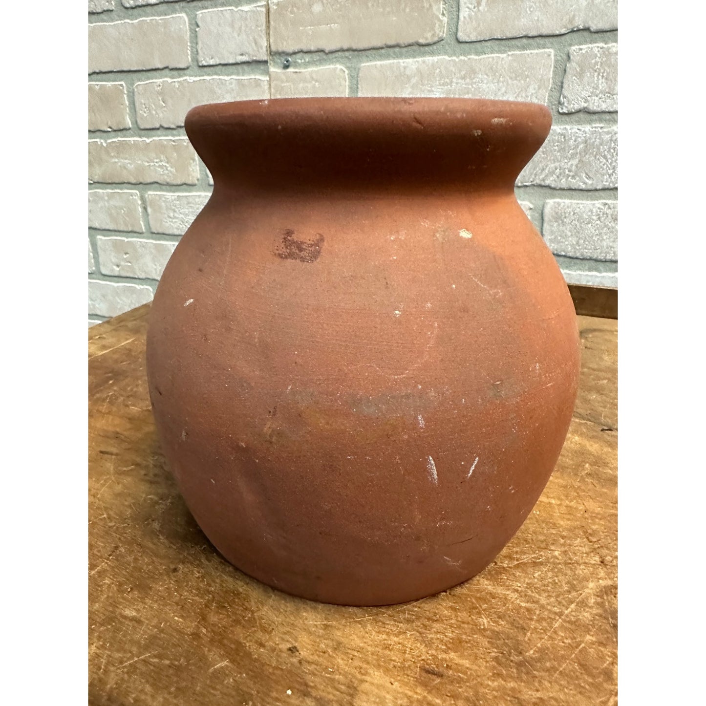 Antique 1800s Earthenware Clay Stoneware Measure Handled Bowl - Wisconsin