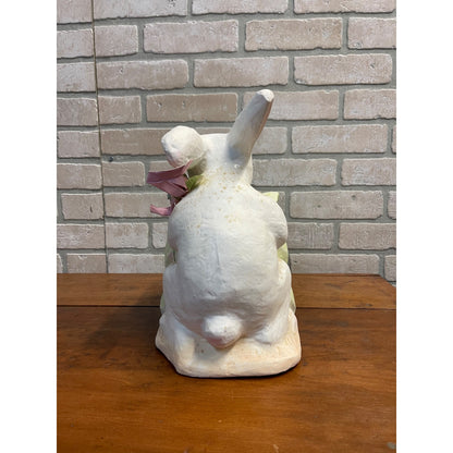 RARE Vintage Easter Bunny Store Display Paper Mache Pulp Candy Container Large 12"