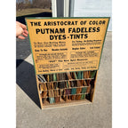 Vintage Putnam Fadeless Dyes & Tints Store Display Advertising Cabinet Sign