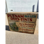 Vintage Putnam Fadeless Dyes & Tints Store Display Advertising Cabinet Sign
