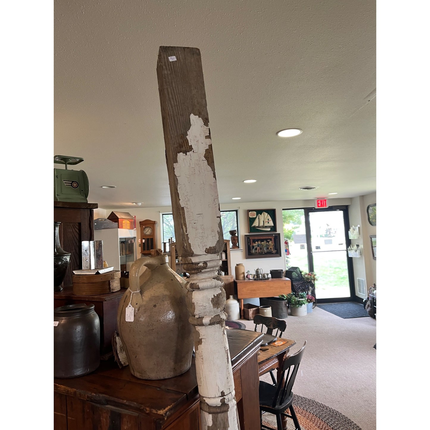 Rustic White Wooden Porch Column Post Architectural Salvage Chippy Paint Decor