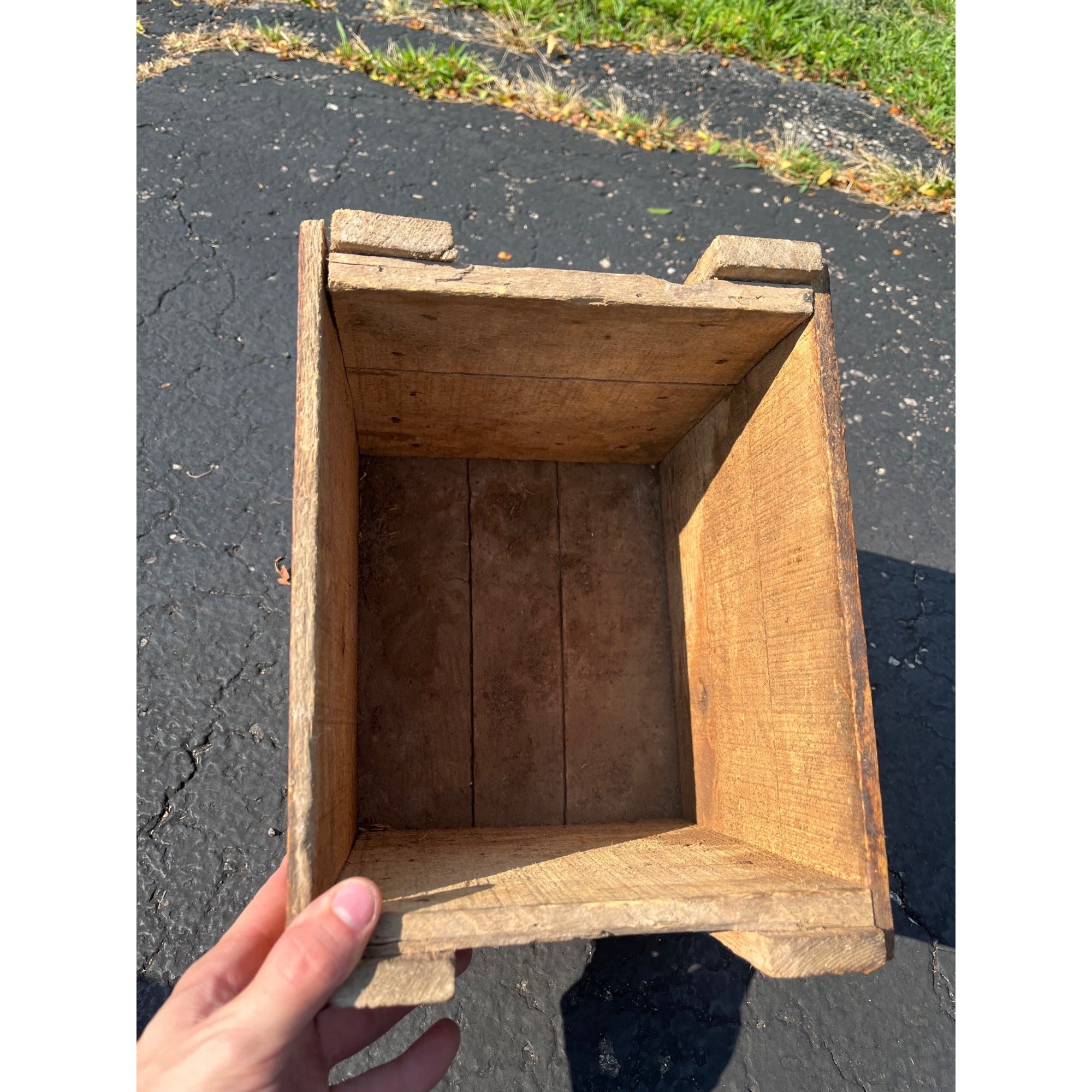 Vintage Antique Trolley National Mfg. Co. Wood Box Crate Sterling Ill Barn Door