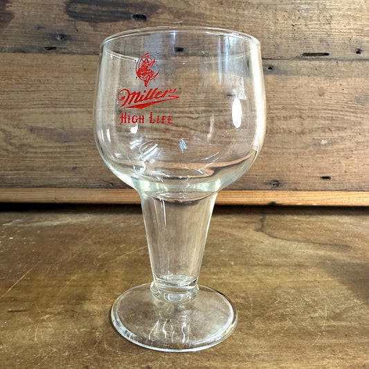 MILLER HIGH LIFE LADY ON THE MOON GOBLET PUB STEM GLASS