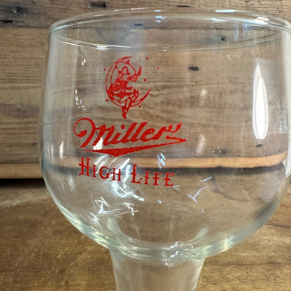 MILLER HIGH LIFE LADY ON THE MOON GOBLET PUB STEM GLASS