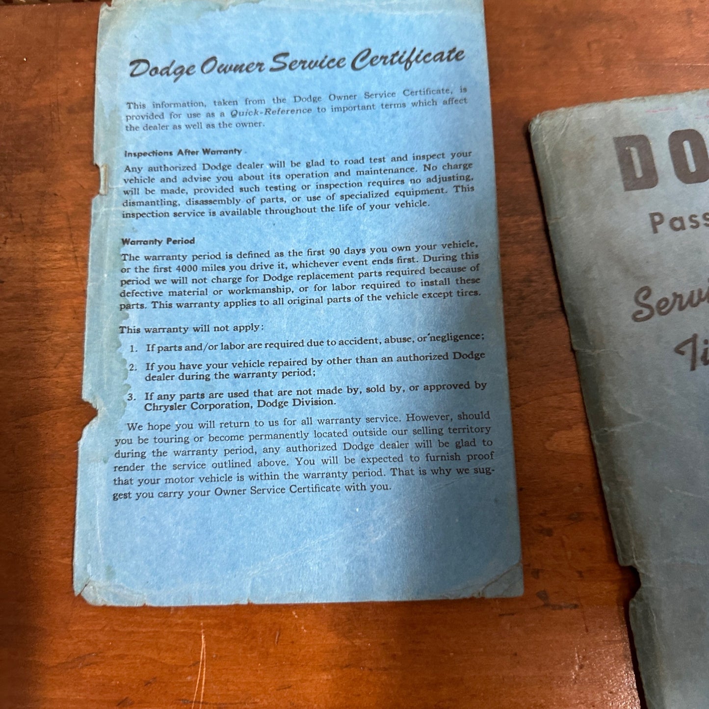 Vintage 1951 Dodge Passenger Car Service Operation Time Schedule Models D-24, D-29, D-30 ++