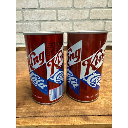 Vintage King Cola Lot (2) Straight Flat Top Steel Pull Tab Soda Cans Cleveland