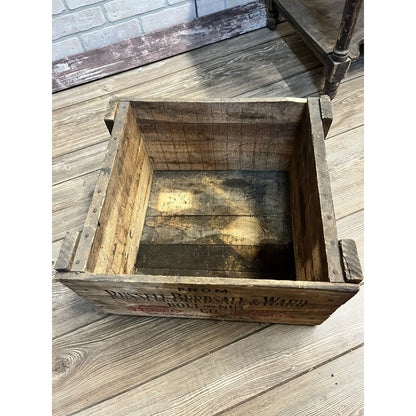 Vintage Russell, Burdsall, & Ward Bolt And Nut Co. Rock Falls, IL Wooden Crate