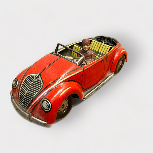 CKO KELLERMAN VW BEETLE US ZONE GERMANY TIN LITHO FRICTION CAR WWII CONVERTIBLE