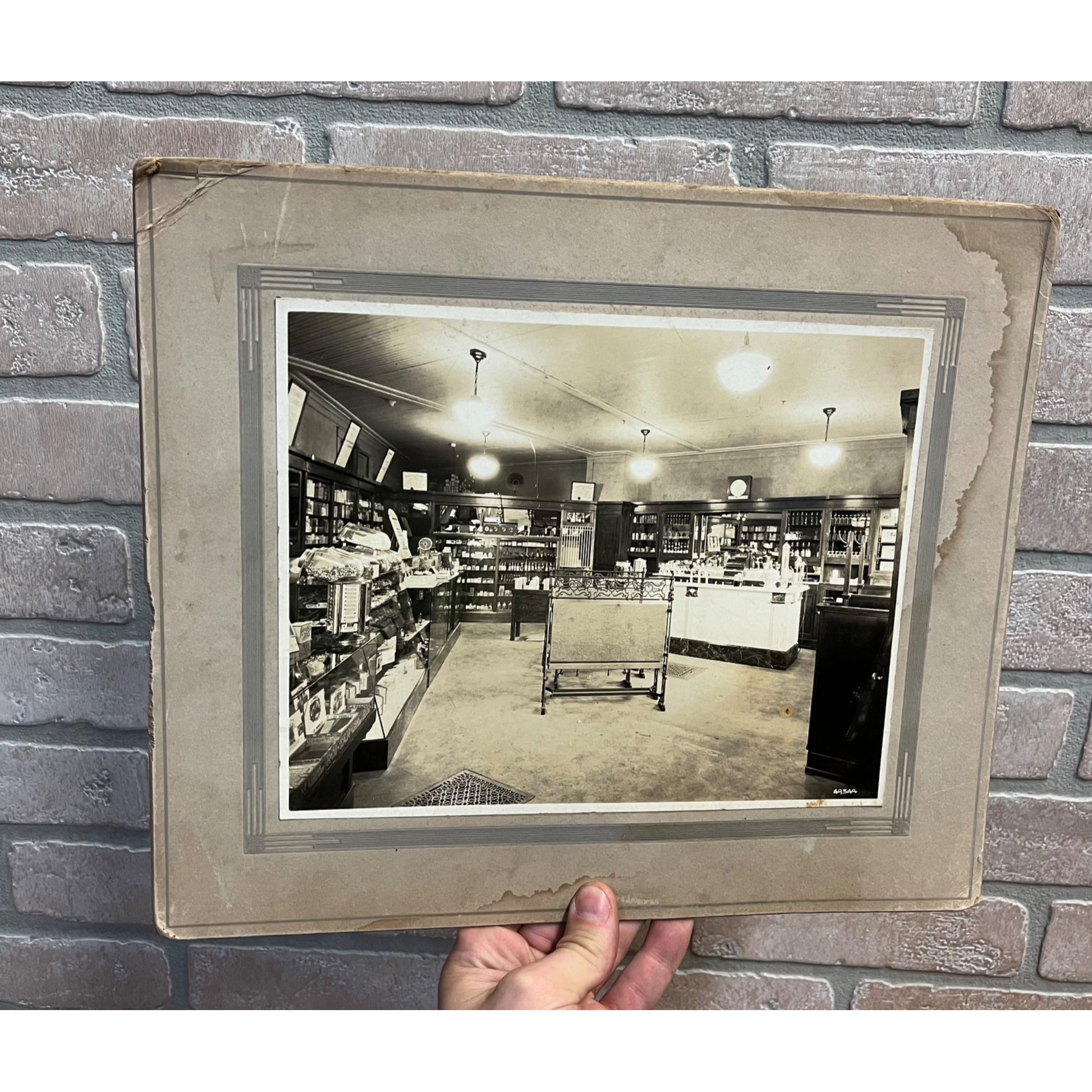 Original Large Cabinet Photo of Soda Fountain Drug Candy Store Milwaukee Wis