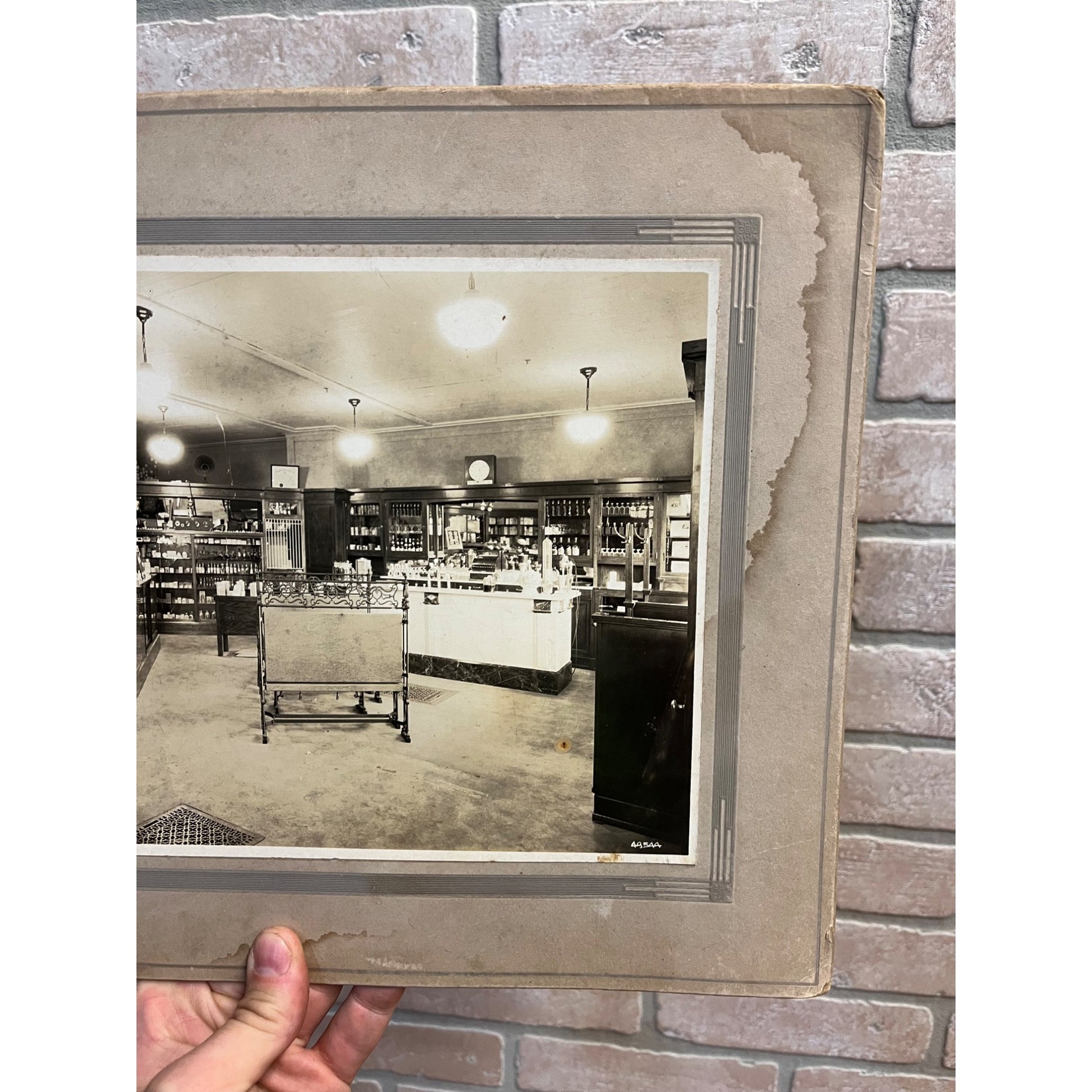 Original Large Cabinet Photo of Soda Fountain Drug Candy Store Milwaukee Wis