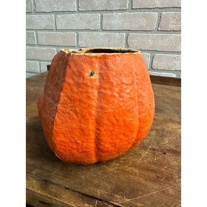 Vintage Halloween Paper Mache Pulp Jack O Lantern JOL w/ Insert 5.5"