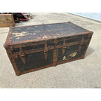 Original WWI Lieutenant Leroy Nortman 33rd Division Storage Trunk Foot Locker WW1