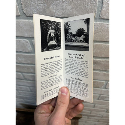 Vintage c1940s Pasadena California Tourist Pocket Guide Booklet