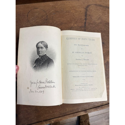 GLIMPSES OF FIFTY YEARS BY FRANCES E. WILLARD 1839 - 1889 HARDCOVER HISTORY