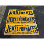 (3) RARE Vintage Early 1900s Jewel Furnaces Stoves Advertising Banner Sign Detroit