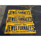 (3) RARE Vintage Early 1900s Jewel Furnaces Stoves Advertising Banner Sign Detroit