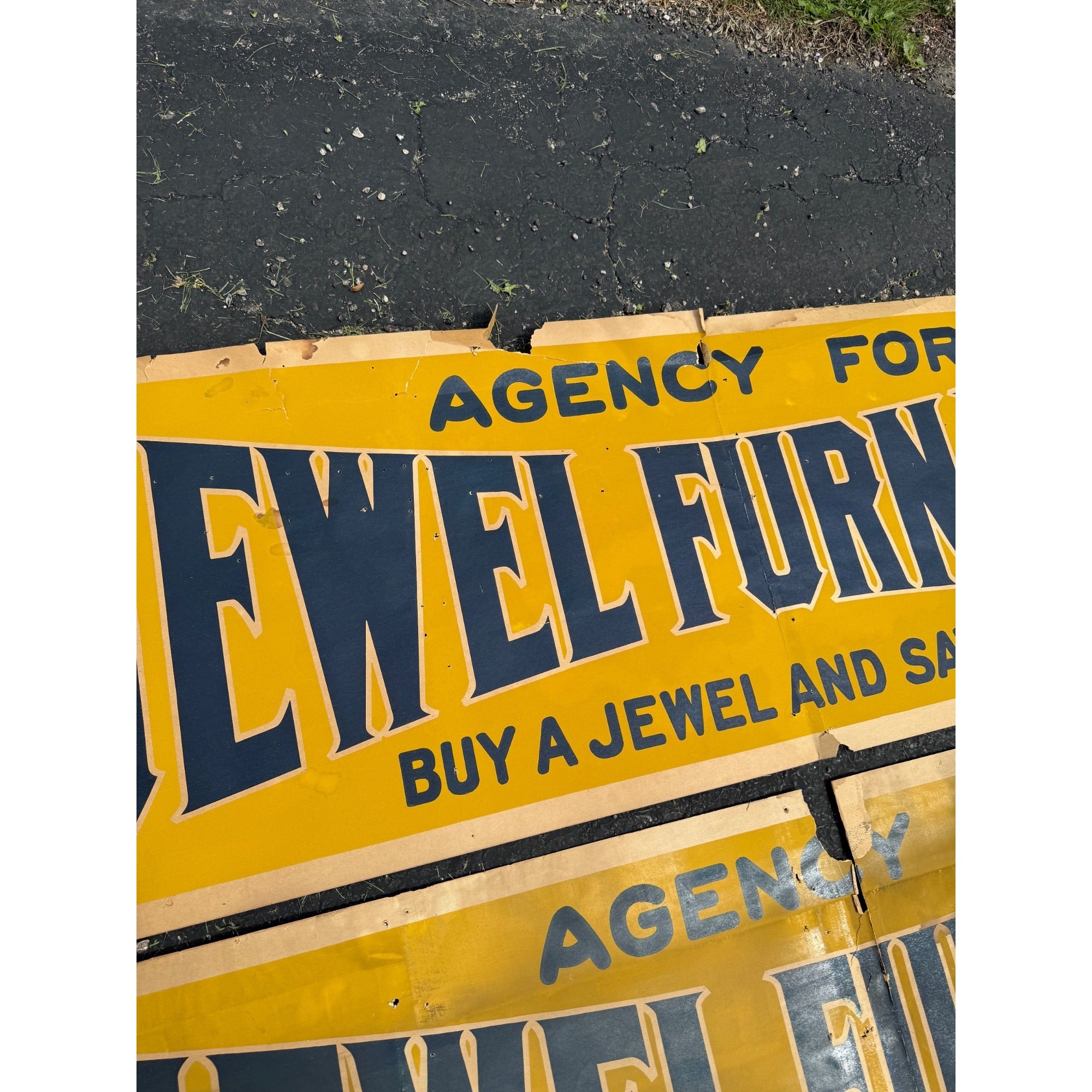 (3) RARE Vintage Early 1900s Jewel Furnaces Stoves Advertising Banner Sign Detroit