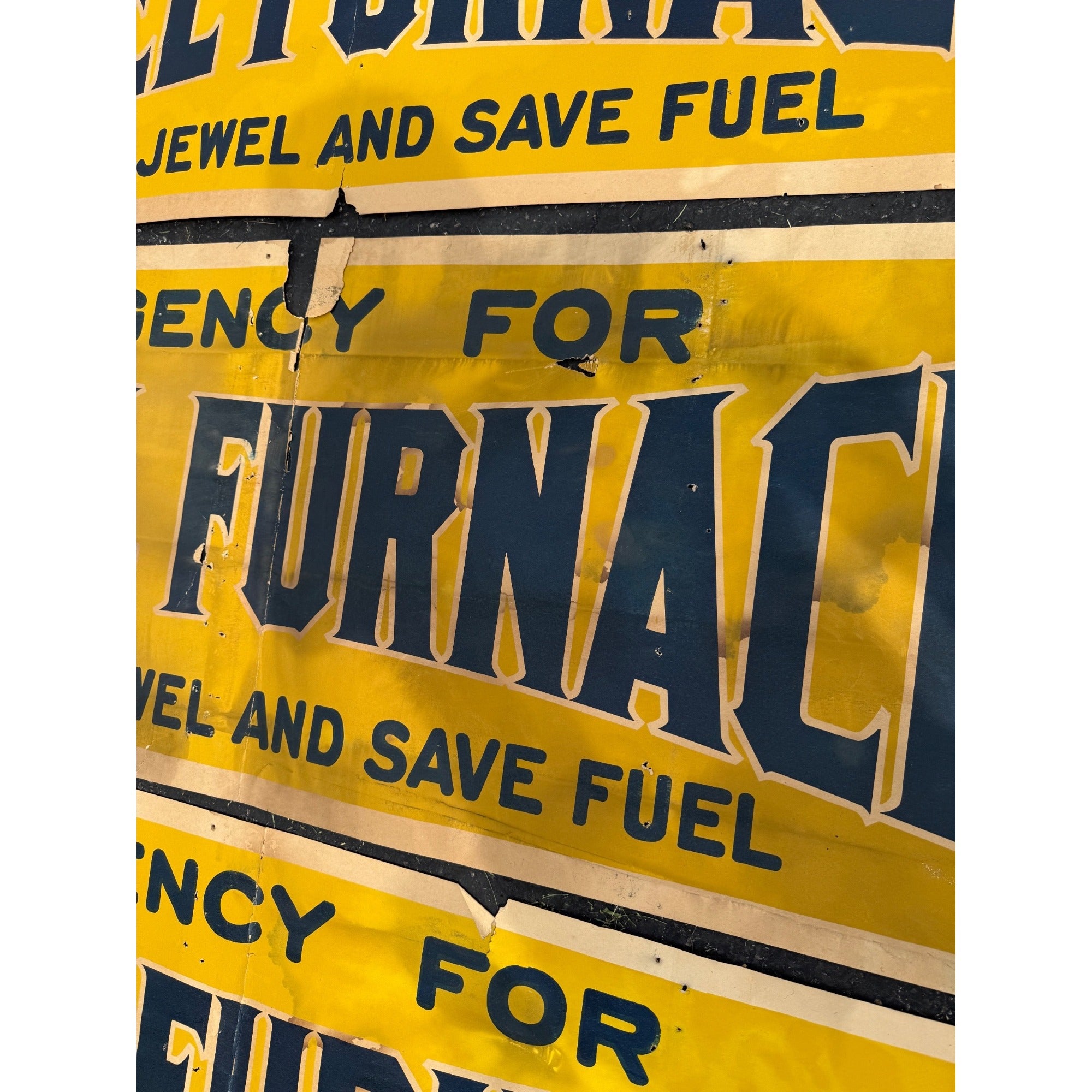 (3) RARE Vintage Early 1900s Jewel Furnaces Stoves Advertising Banner Sign Detroit