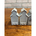 Vintage Larsen Co-Operative Co. Farm Feed Advertising 3pc Salt & Pepper Shakers