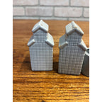 Vintage Larsen Co-Operative Co. Farm Feed Advertising 3pc Salt & Pepper Shakers