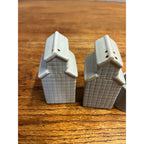 Vintage Larsen Co-Operative Co. Farm Feed Advertising 3pc Salt & Pepper Shakers
