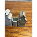 Vintage Larsen Co-Operative Co. Farm Feed Advertising 3pc Salt & Pepper Shakers